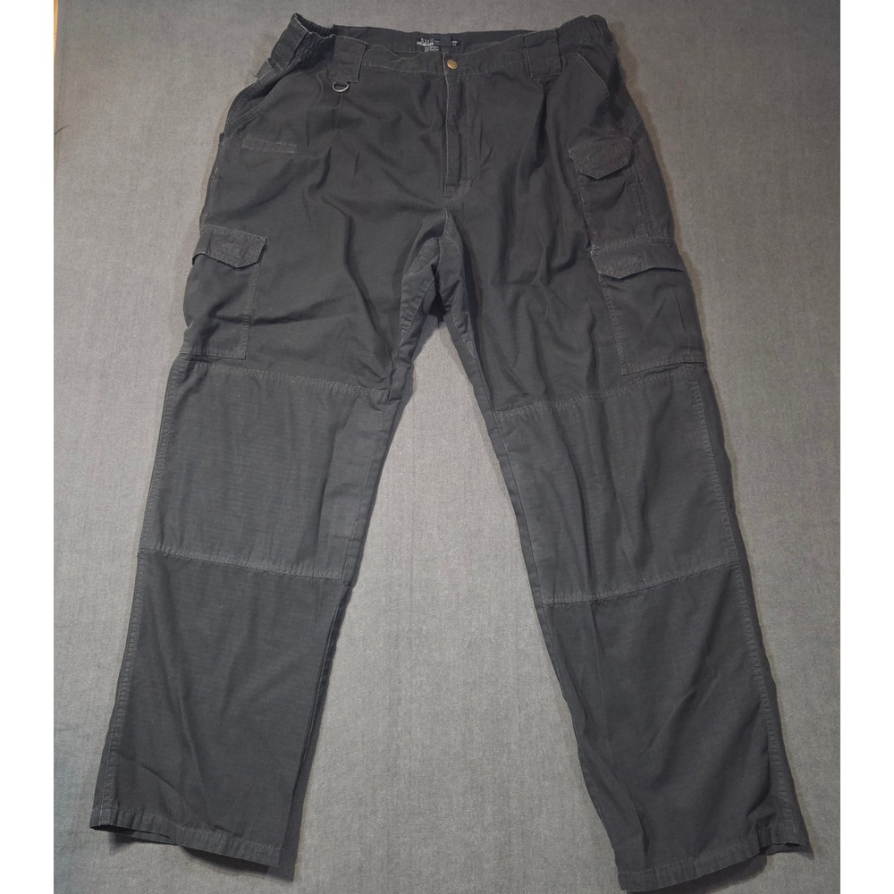 5.11 Tactical Cargo Pants Mens 40x34 Black Ripstop Work Trousers 74273